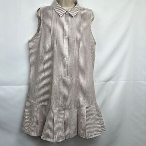 Vici Hampton Shades taupe & white sear sucker sleeveless romper NWT size XL
